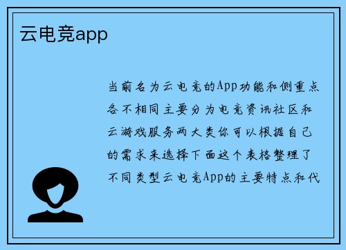 云电竞app